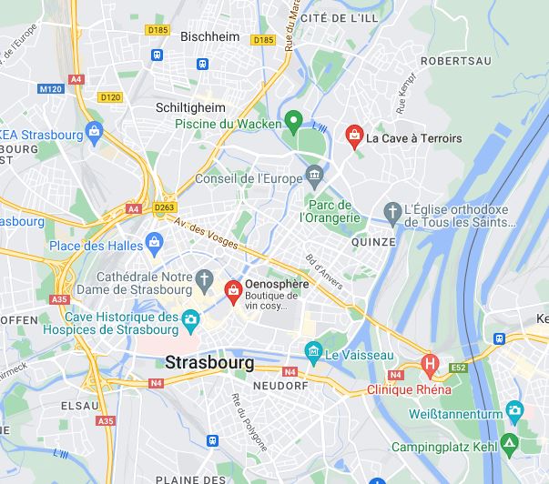 Cours d’œnologie à Strasbourg carte